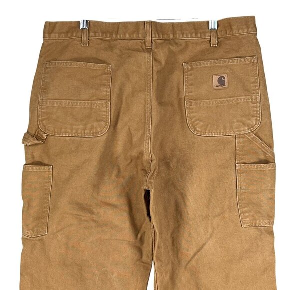 Carhartt Mens 40x32 Duck Durable Canvas Brown Utility Chore Work Pants Carpenter - Picture 9 of 16